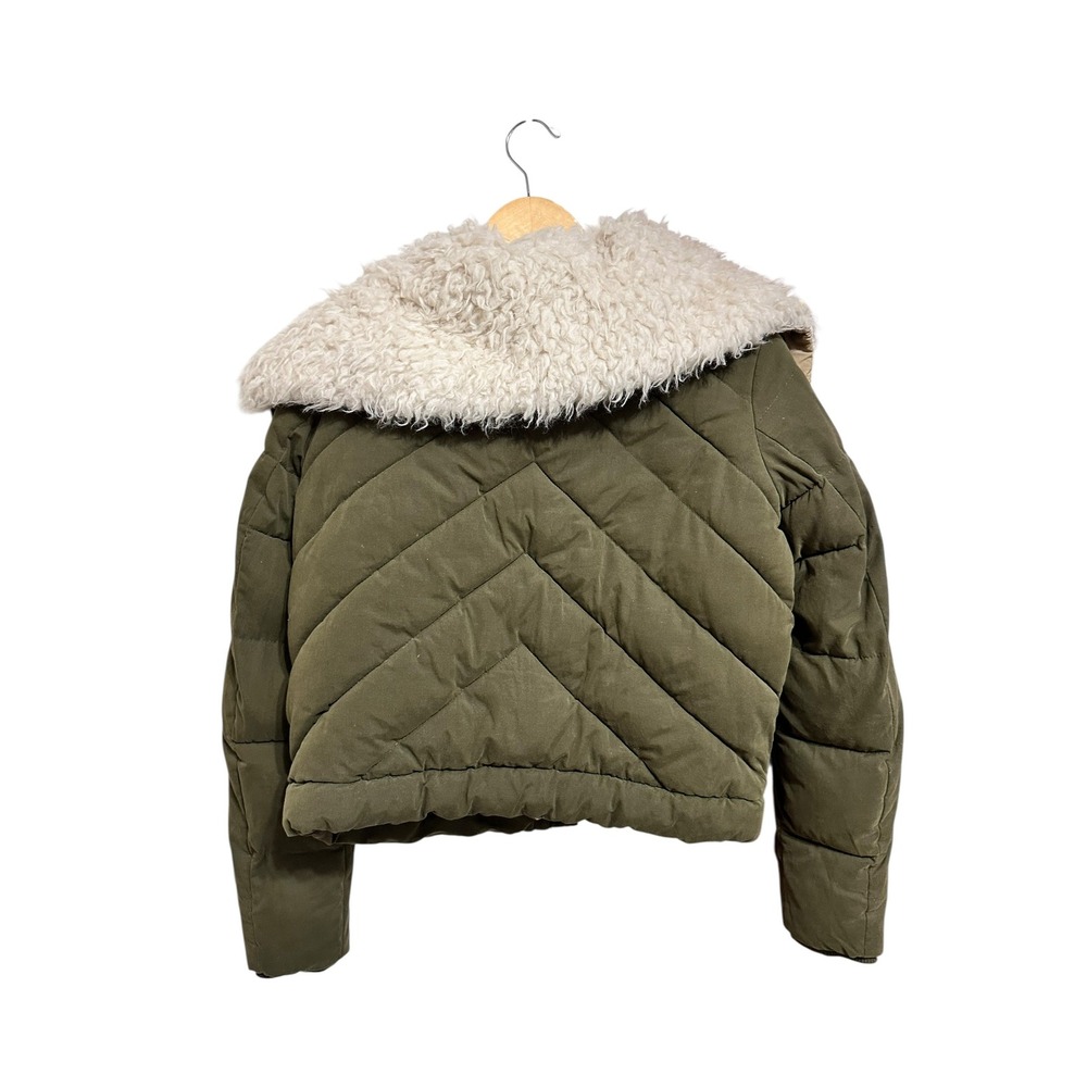 Zara Basic Outerwear Cropped Puffer Jacket Fur Ol… - image 6